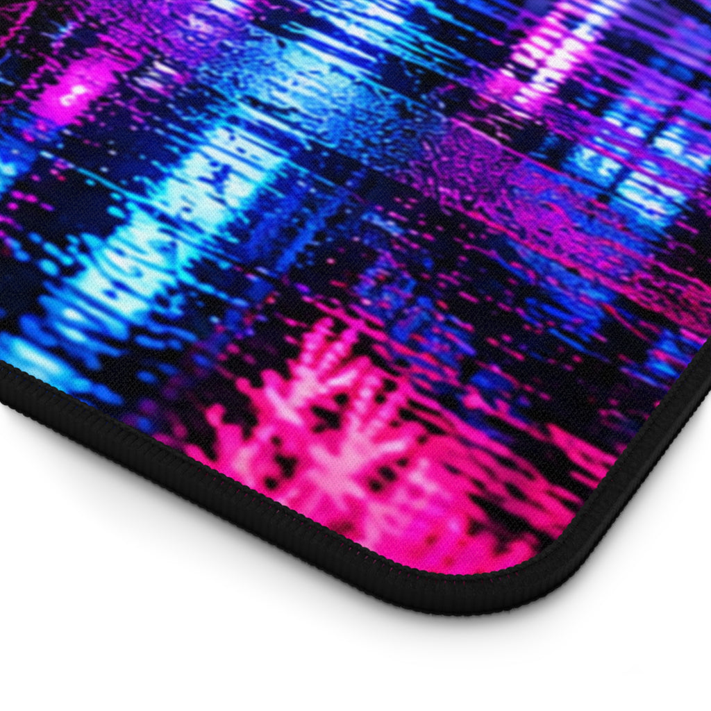 Neon City Car Desk Mat | Cyberpunk Gaming & Office Mouse Pad