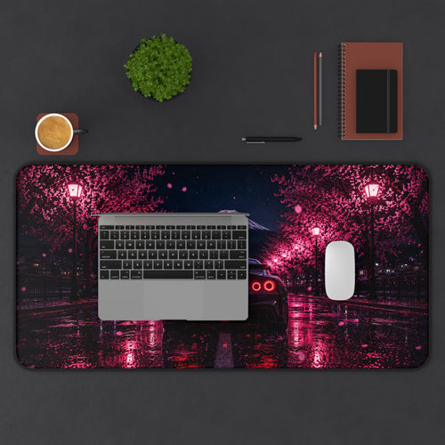 Cherry Blossom Night Racing Desk Mat | Neoprene Gaming & Office Mouse Pad